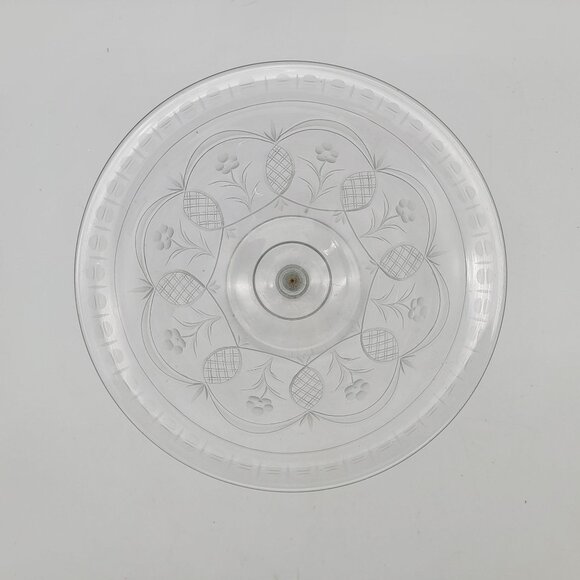 Antique Etched Cut Glass Compote - Picture 2 of 4